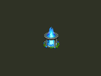 Magic fountain animation game iso pixel pixelart