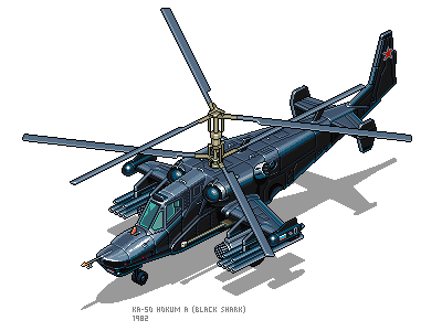 Ka-50 Hokum A (Black Shark) illustration pixel