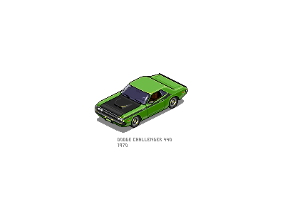 Dodge Challendger 440 1970 isometric pixel