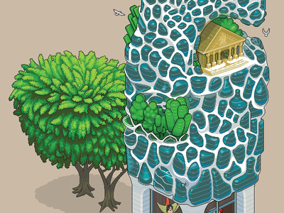 Future Architecture iso isometric pixel art