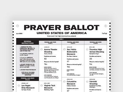 Prayer Ballot ballot government gun laws typography uncanny usa voting