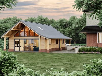 render exterior house 3d 3dsmax art coronarender design exterior garden house illustration landscape visualization wood