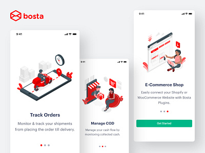 Bosta App - Onboarding app branding clean clear design icon illustration interface minimal mobile mobile app onboarding typography ui ui design uidesign uiux ux ux design vector