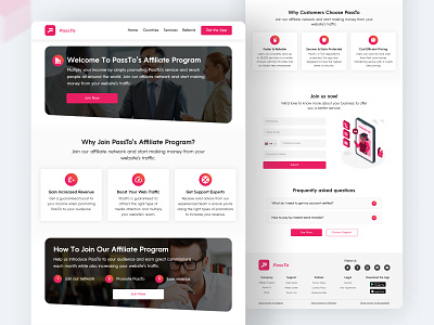 PassTo Website - Affiliate Program affiliate clean company design dribbble interface join program ui ui design ux web webdesign website