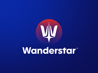 Wanderstar Games logo blue branding dark design game game design icon illustration logo typography web
