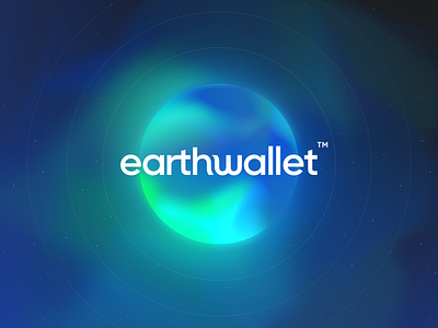 EarthWallet - Crypto Wallet blue branding dark design illustration logo