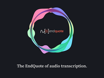 EndQuote - An audio transcription service audio blue dark transcription ui ux waves web