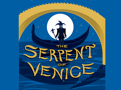 Serpent of Venice book cover illustration jester lettering serpent venice
