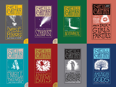 Gaiman Series american gods book cover gaiman hand lettering neverwhere series