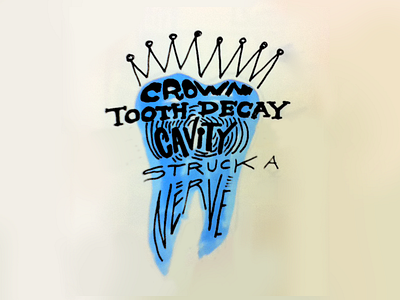 Tooth cavity crown dentist nerve sketch tooth