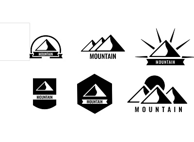 Mounain logo set abstract branding logo design vector