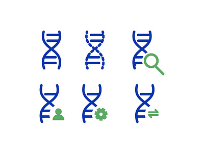 DNA Icon Set abstract creative design icon illustration minimal vector