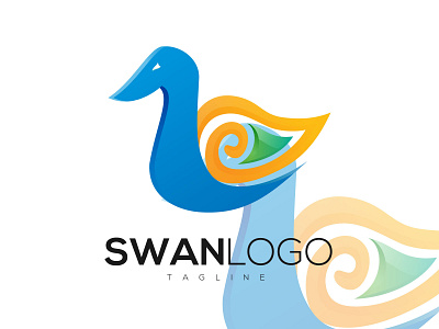 Abstract Colorful Swan Logo abstract animal branding creative design icon illustration logo logo design logodesign swan type typography vector