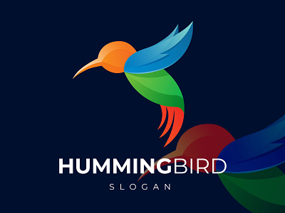 Abstract Colorful Hummingbird Logo abstract animal bird creative design flying hummingbird icon illustration logo logo design logodesign tech type vector