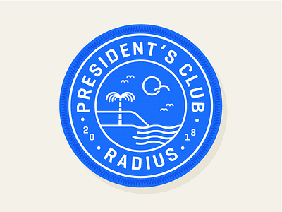 President's Club beach blue palm patch