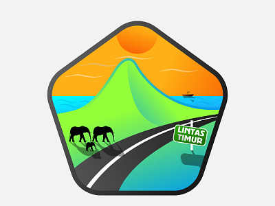 Lintas Timur Road gradient graphic design illustration road roadmap vector