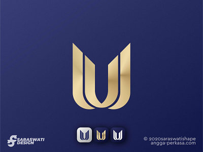 "U" OR "U+L+J" INITIAL LOGO CONCEPT branding branding design design gold illustration initial logo monogram proffesional logo typography u vector