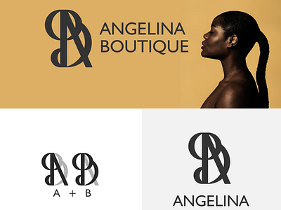 ANGELINA BOUTIQUE boutique logo branding design logo monogram monogram logo proffesional logo typography vector