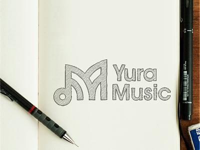 YURA MUSIC app branding branding design design logo monogram proffesional logo sketch sketchbook ui ux