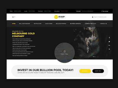 Melbourne gold company landing page design landing page ui ux