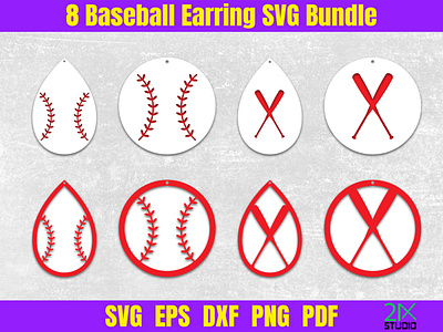 Free Baseball Earrings Svg 667 SVG PNG EPS DXF File