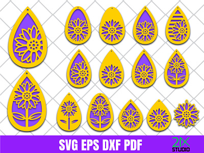 Free Free Sunflower Earring Svg 905 SVG PNG EPS DXF File