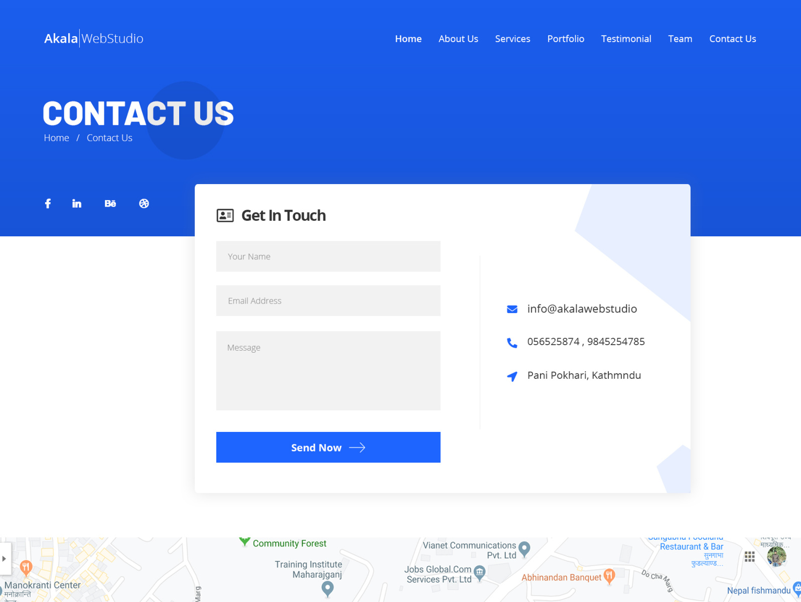 Contact Us Page By Akala Web Studio On Dribbble