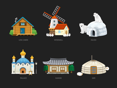 House Icon app building cabin child ger icon igloo pad windmill