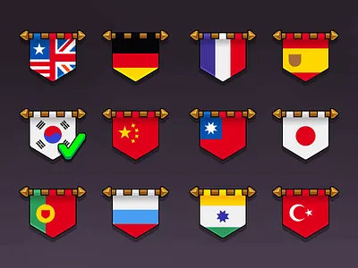 Fantasy RPG Language Flags asset fantasy flag game icon language nation rpg setting ui