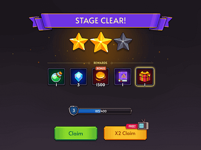 Fantasy RPG Play Result clear fantasy game layerlab result rpg stage ui