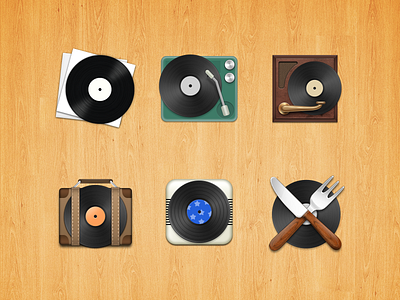 Classic Music Icon app classic icon music play record retro wood