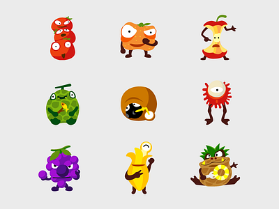 Tropical Fruit character fruit icon tropical