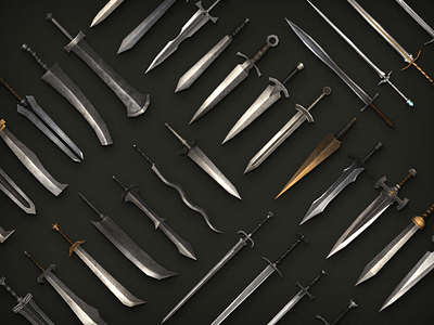 3d Models Prop Sword 50set