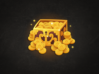 Gold Chest chest coin game gold gui kit icon matt metal mobile rgp ux