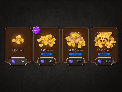 Gold Shop coin game gold icon matt metal mobile money shop ux