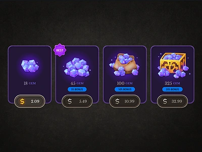 Gem Shop cash chest game gem icon shop treasure ux