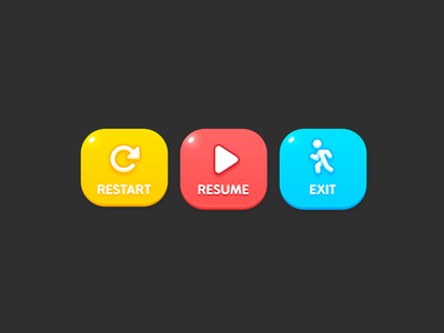 GUI Kit Yellow Kids exit game mobile restart resume ux yellow kid