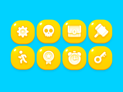 GUI Kit Yellow Kids Icon dead exit game icon mobile run setting ux yellow kid
