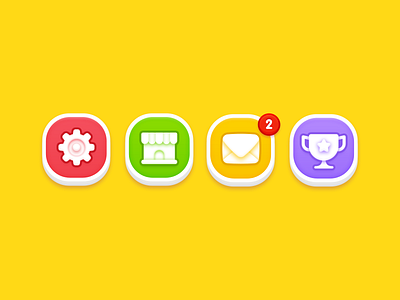 GUI Kit Yellow Kids Button btn button game icon mobile ux yellow kid