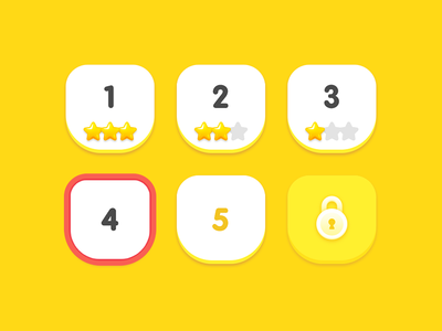 GUI Kit Yellow Kids Stage game icon mobile ux yellow kid