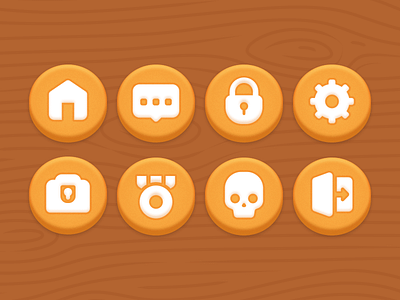 GUI Kit Wooden Icon 2d assetstore elements game design game kit gui icon kit layer skin wooden