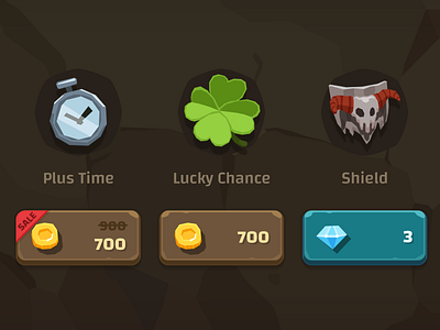 Stone Ui Items assetstore elements game game design gui kit the stone icon item mobile shop