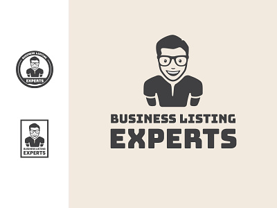 Business Listing Experts Logo Concept business guy logo man seo standing