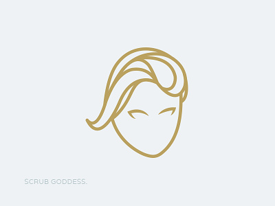 Scrub Goddess Logo Design female girl god goddess golden logo woman