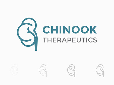 Chinook Therapeutics Concept Logo kidney line logo logo design medical medicine therapeutics