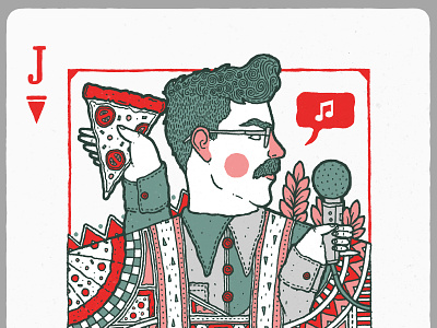 Carbs card cards illustration moustache pizza playing card playing cards portrait scottish