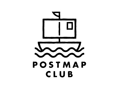 PostMap Club Logo boat letter logo music scotland water