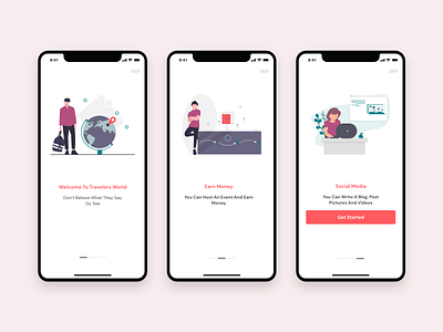 Walkthrough Screen app design ui