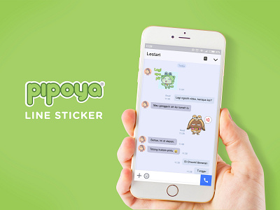 Pipoya® Line Sticker branding icon illustration vector