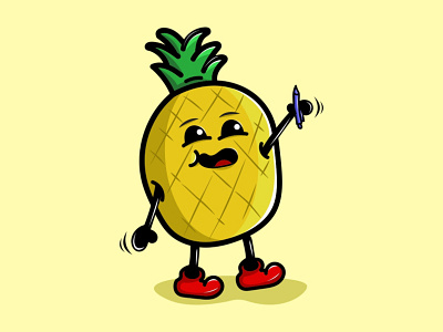 Pineapple Pen animation cartoon character design fruit graphic design illustration logo mascot
